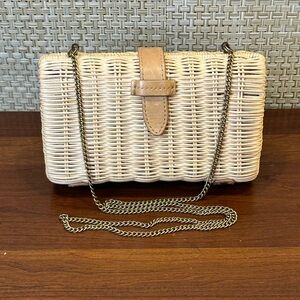 Summer 2020 J. Crew Rectangle Rattan Convertible Crossbody Clutch (SU20)